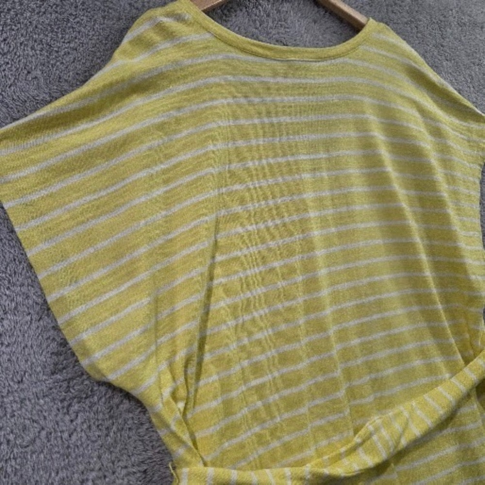 Lane Bryant Dress 26/28 Yellow White Stripe V-Neck Belted T-Shirt Dress Plus NWT - Picture 11 of 11